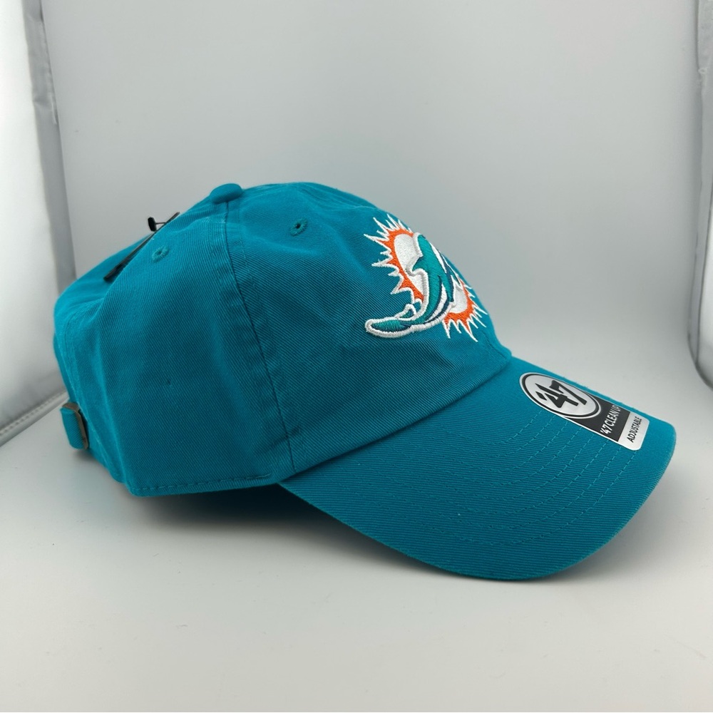 Miami Dolphins '47 Brand Clean Up Baseball Cap Strapback Hat Aqua One Size NFL - Picture 6 of 9
